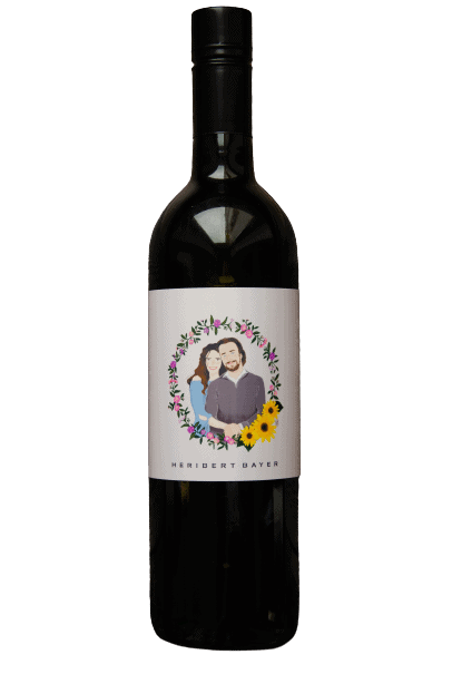 Rotwein mit individueller Etikette