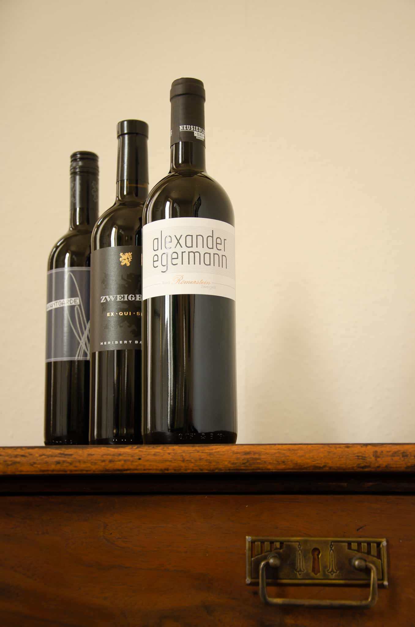 Drei Flaschen Zweigelt Burgenland