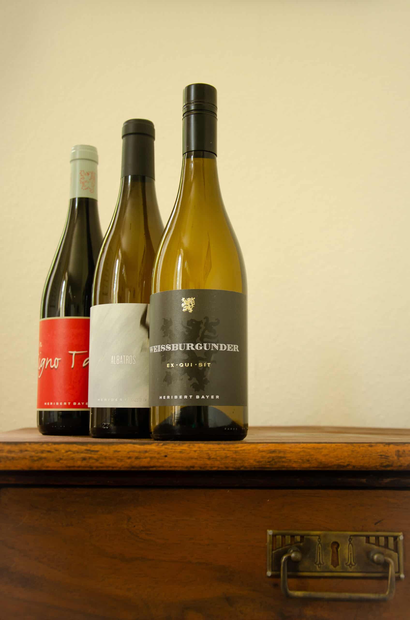 Weißburgunder Ex qui sit 2019, Chardonnay Albatros 2019, Pinot Noir In Signo Tauri 2019