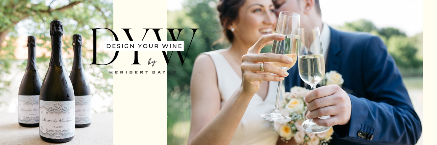 Wein mit eigener Etikette für Hochzeit